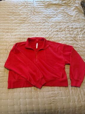 Fabletics Red Zip-Up Pullover